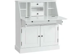 Bureaukast - Grenen En Mdf - Wit - Cleore-Vente-unique New