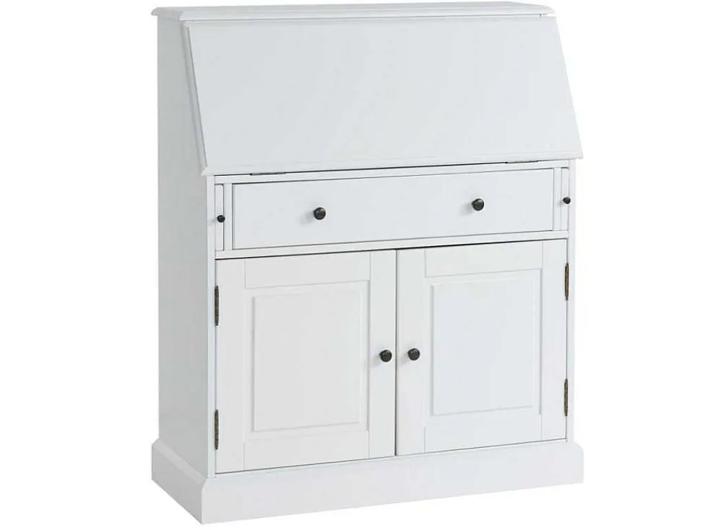 Bureaukast - Grenen En Mdf - Wit - Cleore-Vente-unique New