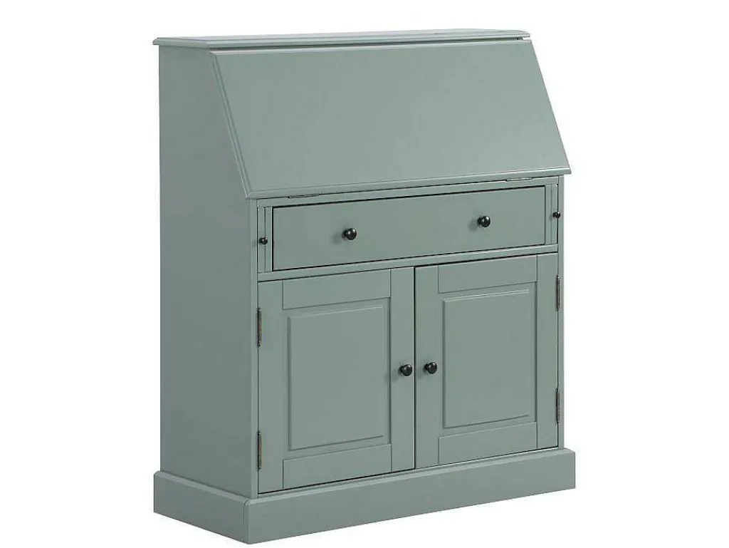 Bureaukast Cleore - Grenen En Mdf - Amandelgroen-Vente-unique Clearance