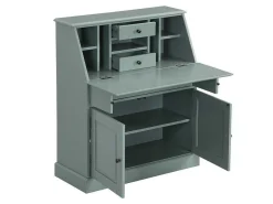 Bureaukast Cleore - Grenen En Mdf - Amandelgroen-Vente-unique Clearance
