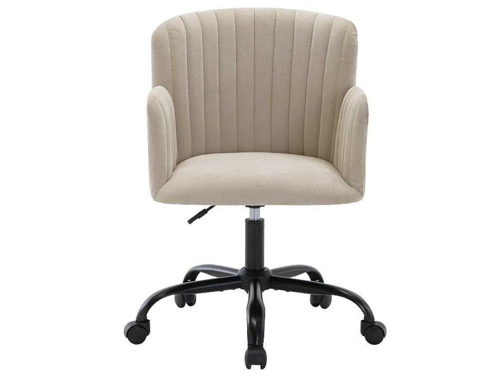Bureaustoel - Stof - Beige - Verstelbare Hoogte - Toara-Vente-unique Hot