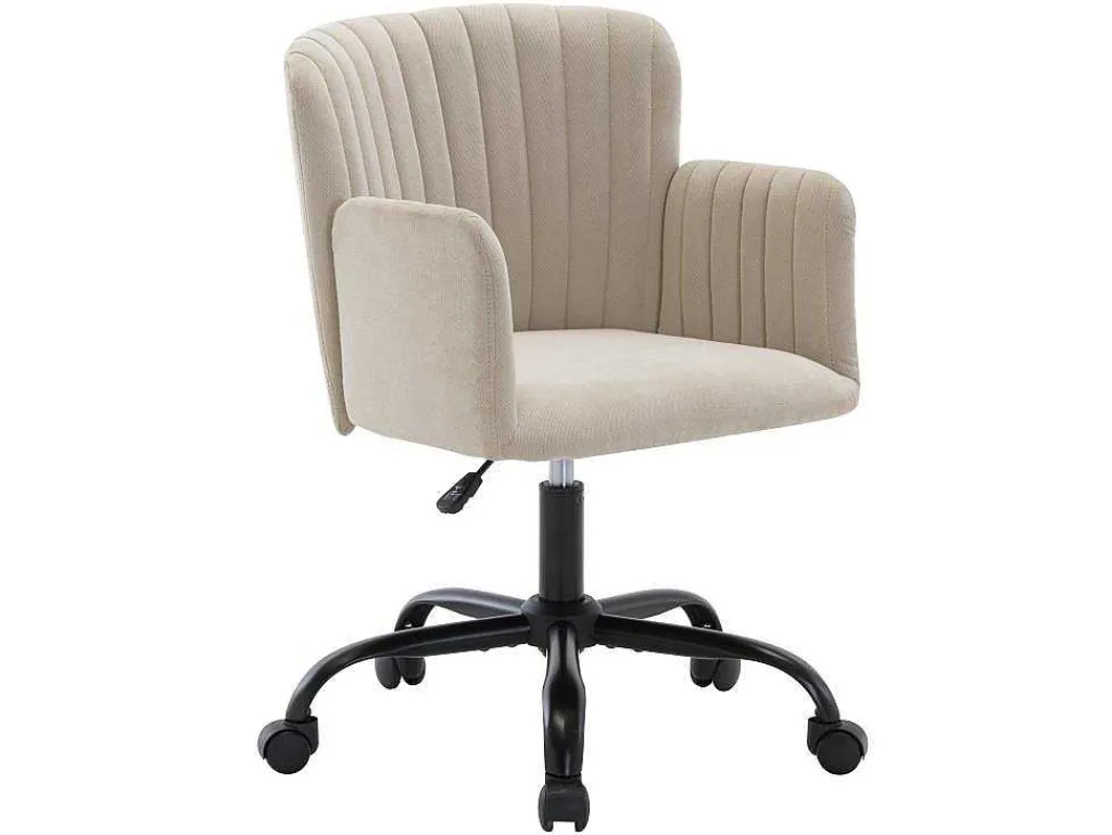 Bureaustoel - Stof - Beige - Verstelbare Hoogte - Toara-Vente-unique Hot