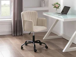 Bureaustoel - Stof - Beige - Verstelbare Hoogte - Toara-Vente-unique Hot