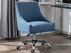 Bureaustoel - Stof - Blauw - Verstelbare Hoogte - Wondio-Vente-unique Online