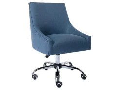 Bureaustoel - Stof - Blauw - Verstelbare Hoogte - Wondio-Vente-unique Online