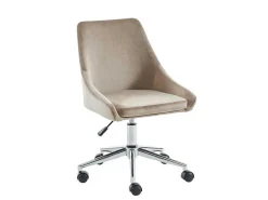 Bureaustoel Masurie - Velours - Beige - Verstelbare Hoogte-Vente-unique Sale