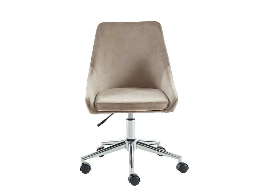 Bureaustoel Masurie - Velours - Beige - Verstelbare Hoogte-Vente-unique Sale