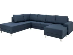 Calverton Hoekbank Chaise Longue Rechts Gericht Donkerblauw.-Vente-unique Outlet
