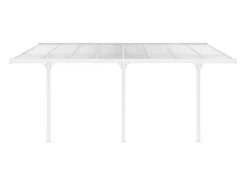 Carport Pergola Voor Tegen De Muur Van Aluminium 15,1 M Wit Alvaro-EXPERTLAND Best