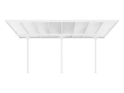 Carport Pergola Voor Tegen De Muur Van Aluminium 15,1 M Wit Alvaro-EXPERTLAND Best