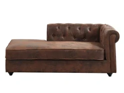 Chaise Longue - Hoek Links - Chesterfield Shirel Van Microvezel Met Lived-In Leeraspect-Vente-unique
