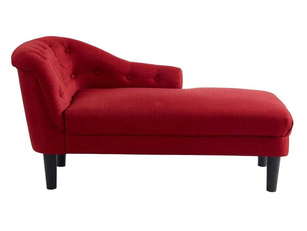 Chaise Longue - Hoek Rechts - Anouk Van Stof - Rood-Vente-unique Clearance