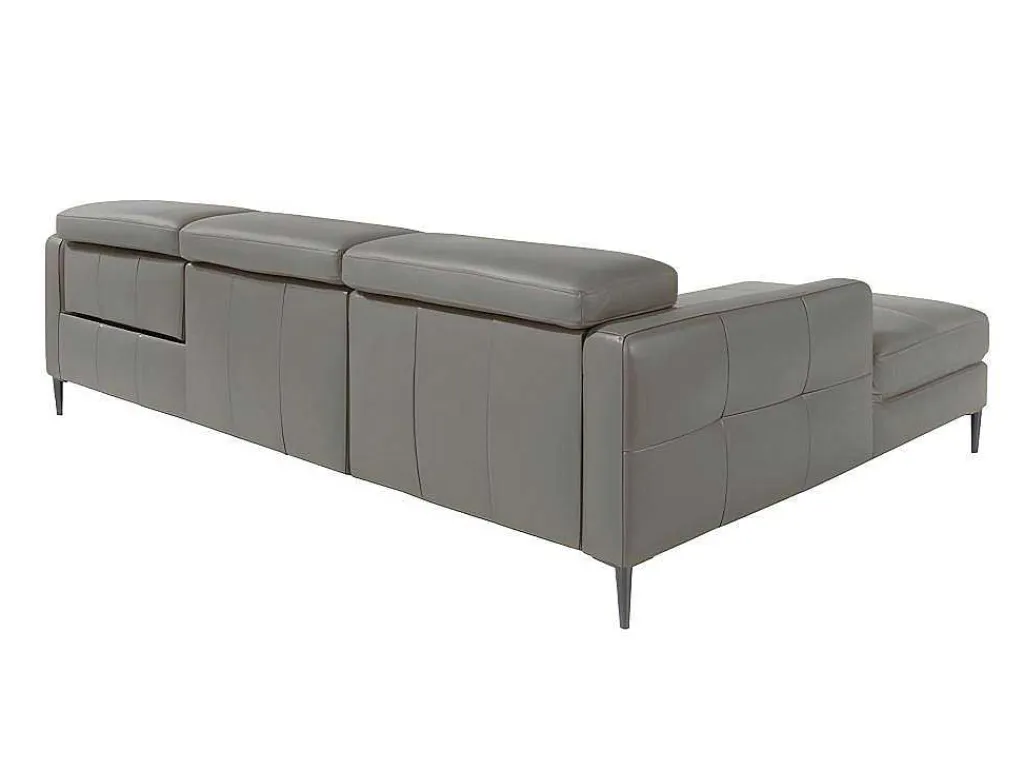 Chaise Longue Bank In Donkergrijs Leer Met Relaxmechanisme 6125-Angel Cerda Outlet