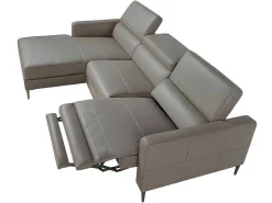 Chaise Longue Bank In Donkergrijs Leer Met Relaxmechanisme 6125-Angel Cerda Outlet