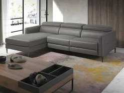 Chaise Longue Bank In Donkergrijs Leer Met Relaxmechanisme 6125-Angel Cerda Outlet