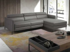 Chaise Longue Bank In Donkergrijs Leer Met Relaxmechanisme 6126-Angel Cerda Outlet