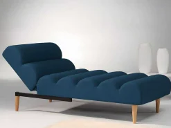Chaise Longue Eenzits Slaapbank Cival Van Stof - Blauw-Vente-unique New