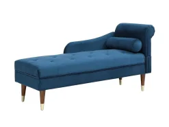 Chaise Longue Links Van Blauwgroen Velours Umari-Vente-unique Hot