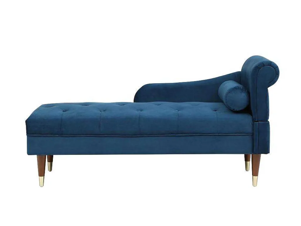 Chaise Longue Links Van Blauwgroen Velours Umari-Vente-unique Hot