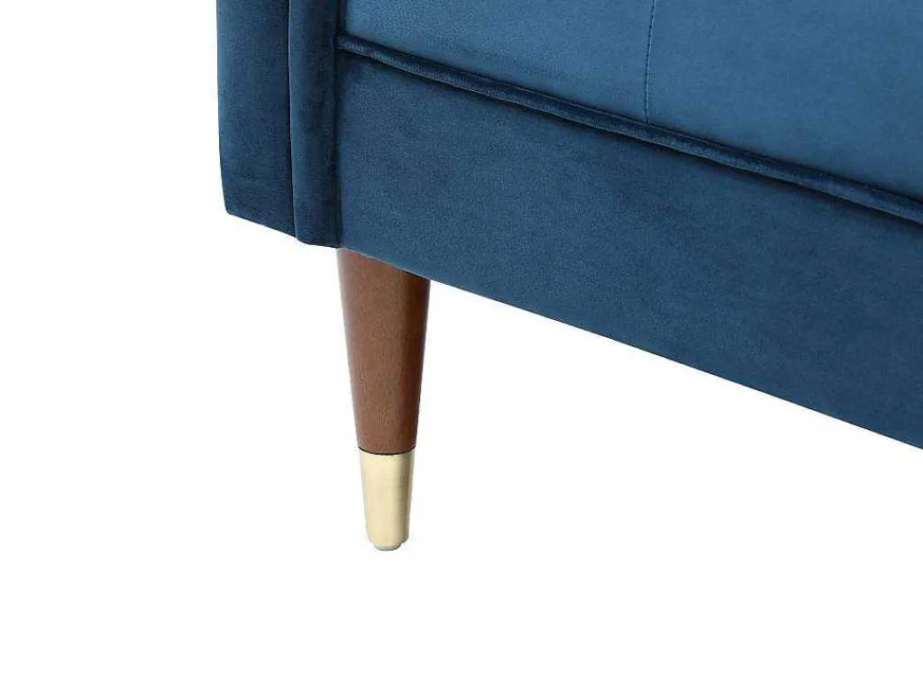 Chaise Longue Links Van Blauwgroen Velours Umari-Vente-unique Hot
