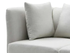 Chaise Longue Links Van Cremekleurige Stof Napasa-Vente-unique Clearance