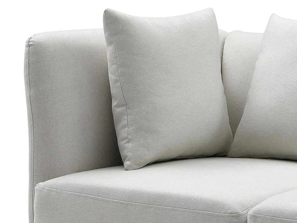 Chaise Longue Links Van Cremekleurige Stof Napasa-Vente-unique Clearance