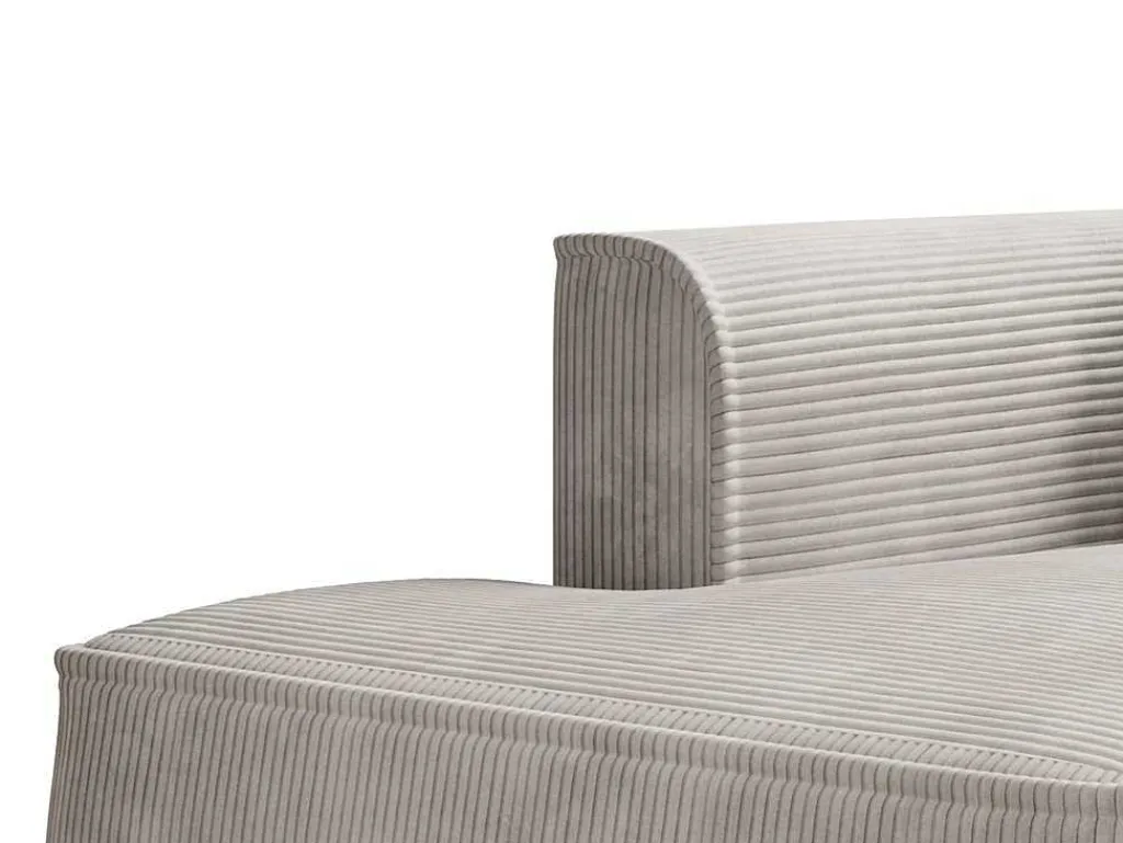 Chaise Longue Met Hoek Links Van Beige Ribfluweel Pineta-Vente-unique New