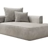 Chaise Longue Met Hoek Rechts Van Beige Ribfluweel Pineta-Vente-unique Discount