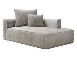 Chaise Longue Met Hoek Rechts Van Beige Ribfluweel Pineta-Vente-unique Discount