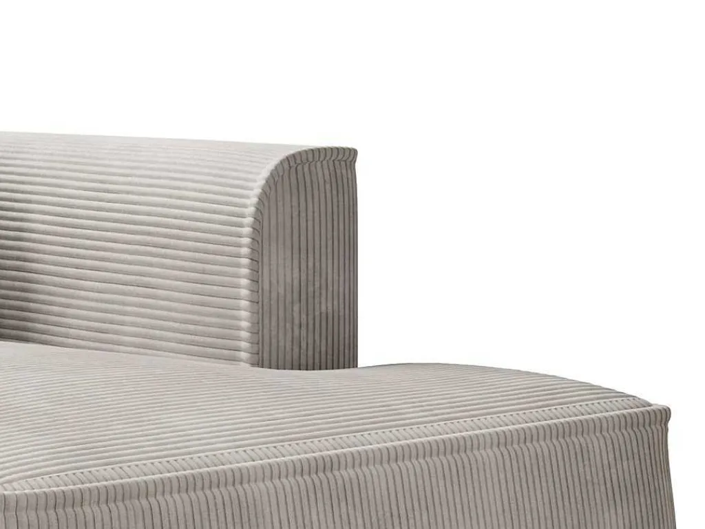 Chaise Longue Met Hoek Rechts Van Beige Ribfluweel Pineta-Vente-unique Discount