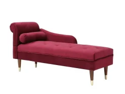 Chaise Longue Rechts Van Bordeaux-Rood Velours Umari-Vente-unique Best