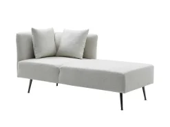 Chaise Longue Rechts Van Cremekleurige Stof Napasa-Vente-unique