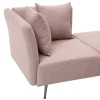 Chaise Longue Rechts Van Roze Stof Napasa-Vente-unique