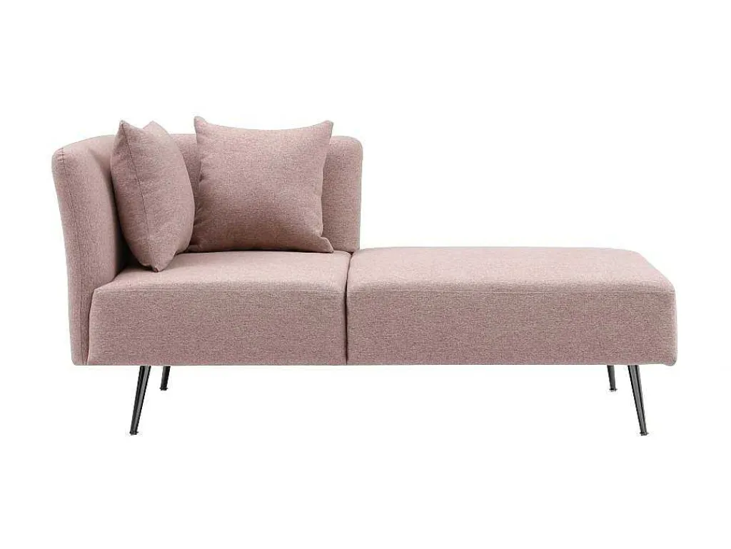 Chaise Longue Rechts Van Roze Stof Napasa-Vente-unique