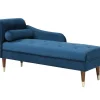 Chaise Longue Rechts Van Blauwgroen Velours Umari-Vente-unique Sale
