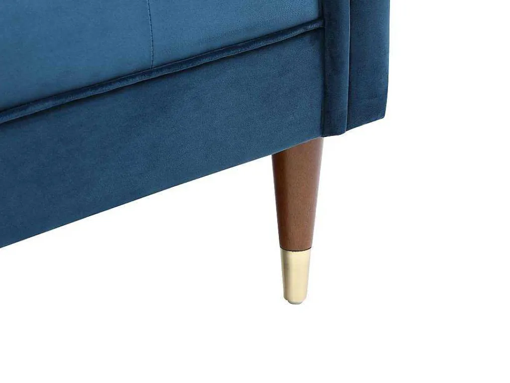 Chaise Longue Rechts Van Blauwgroen Velours Umari-Vente-unique Sale