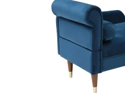 Chaise Longue Rechts Van Blauwgroen Velours Umari-Vente-unique Sale