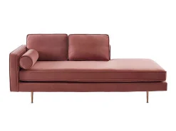 Chaise Longue Van Stof Kahel- Hoek Rechts - Oud Roze-Vente-unique Online