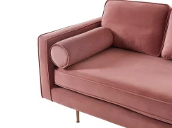 Chaise Longue Van Stof Kahel- Hoek Rechts - Oud Roze-Vente-unique Online