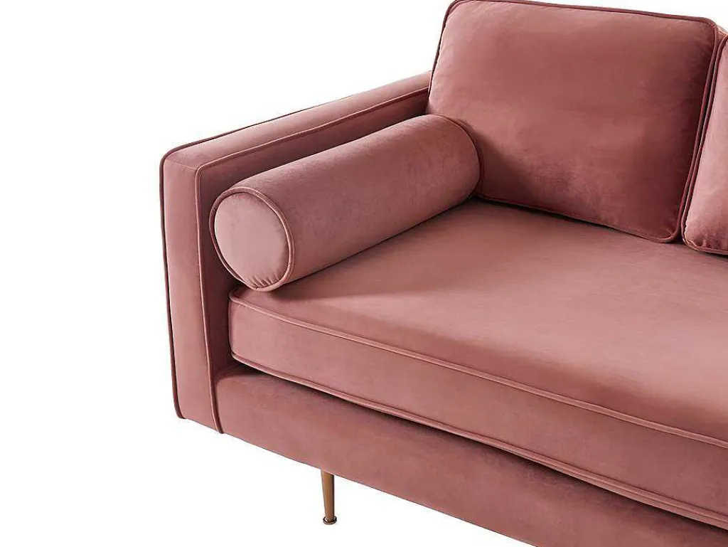 Chaise Longue Van Stof Kahel- Hoek Rechts - Oud Roze-Vente-unique Online