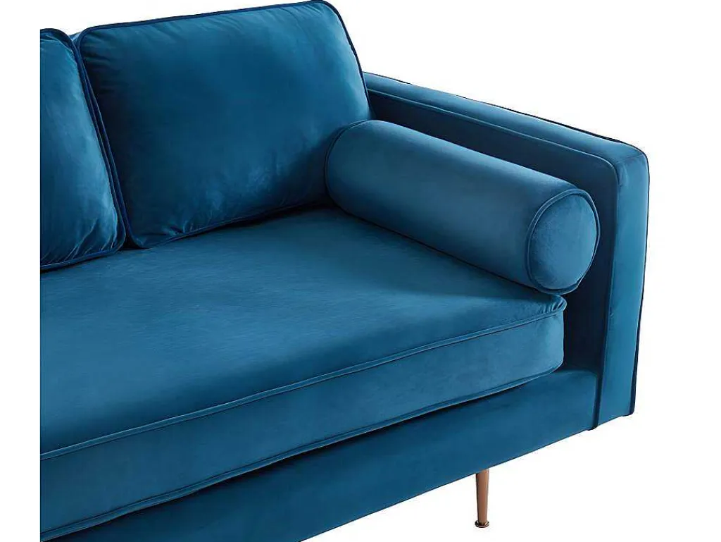Chaise Longue Van Stof Kahel - Hoek Links - Eendblauw-Vente-unique Sale