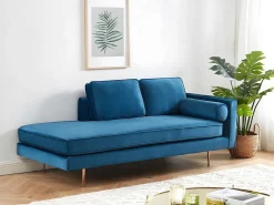 Chaise Longue Van Stof Kahel - Hoek Links - Eendblauw-Vente-unique Sale