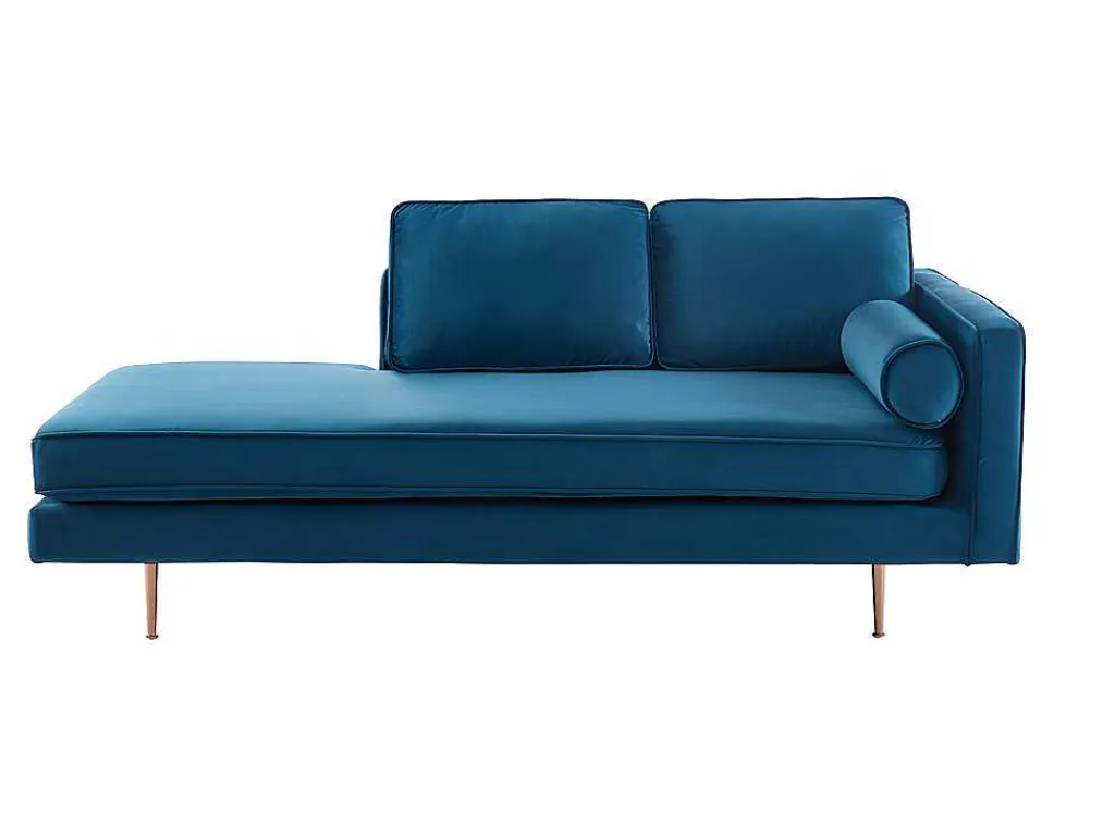 Chaise Longue Van Stof Kahel - Hoek Links - Eendblauw-Vente-unique Sale