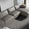 Chaiselongue Bank (R) In Leer En Verdonkerd Staal 6154-Angel Cerda New