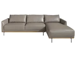 Chaiselongue Bank (R) In Leer En Verdonkerd Staal 6154-Angel Cerda New
