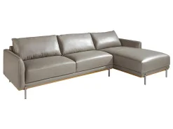 Chaiselongue Bank (R) In Leer En Verdonkerd Staal 6154-Angel Cerda New