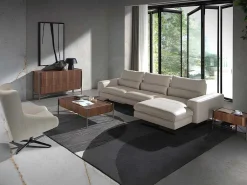 Chaiselongue Sofa (R) In Leer En Mat Staal 6152-Angel Cerda Best