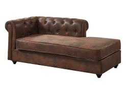 Chesterfield Chaise Longue - Hoek Rechts - Shirel Van Microvezel Met Lived-In Leeraspect-Vente-unique Outlet