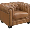 Chesterfield Fauteuil Brenton 100% Buffelleer - Vintage Caramel-LINEA SOFA Outlet