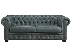 Chesterfield 3-Zitsbank Brenton 100% Buffelleer - Spaans Groen-LINEA SOFA Outlet